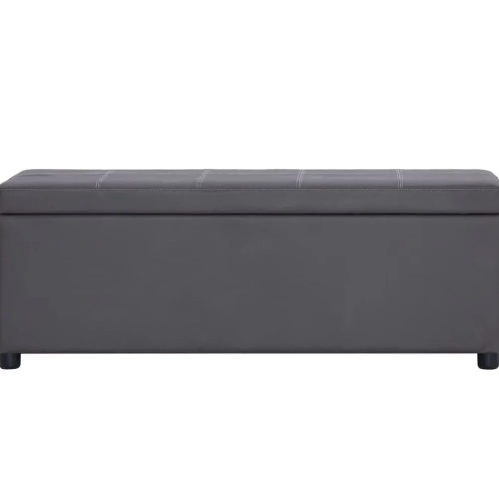 vidaXL Bancos-Banco con espacio de almacenaje 116 cm cuero sintético