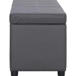 vidaXL Bancos-Banco con espacio de almacenaje 116 cm cuero sintético