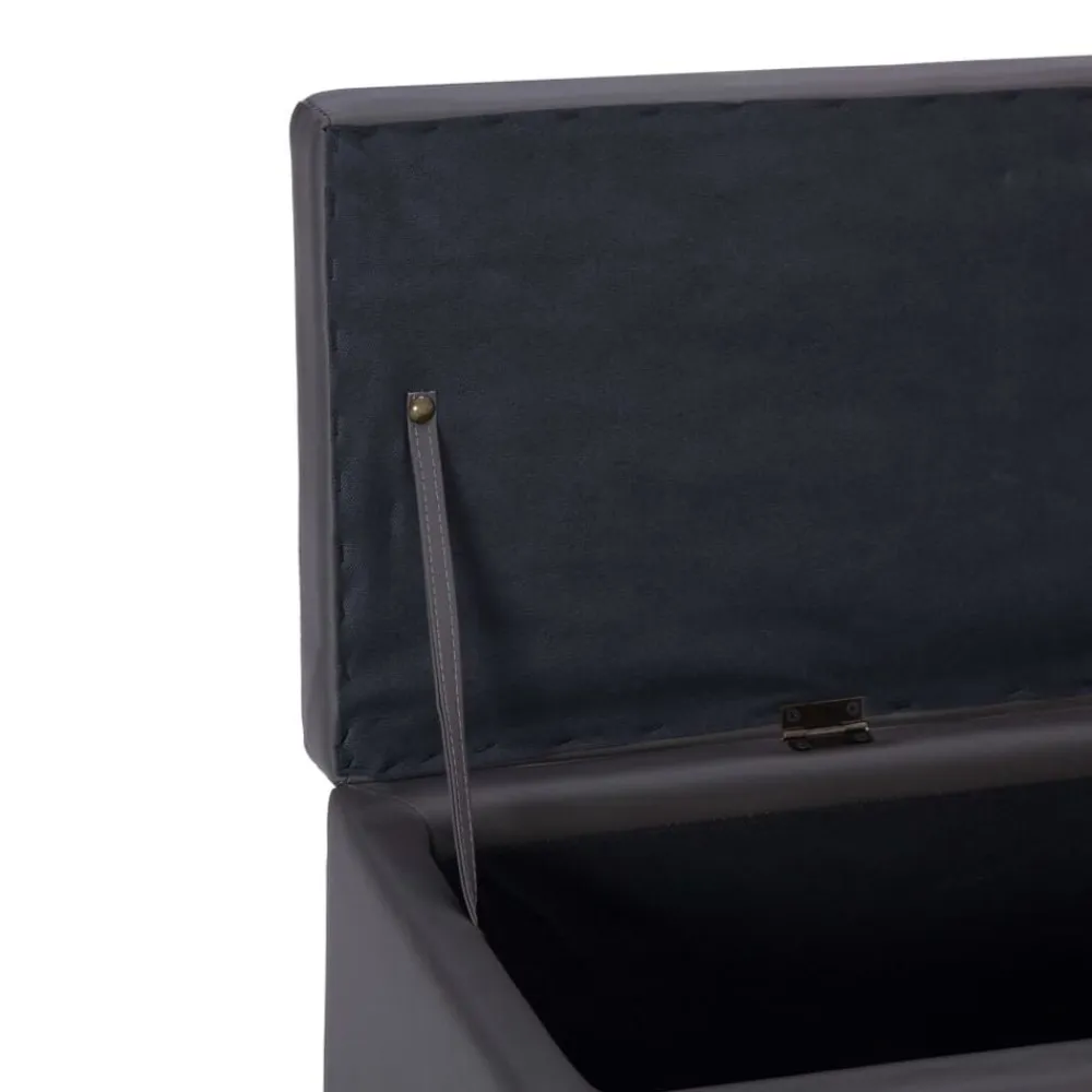 vidaXL Bancos-Banco con espacio de almacenaje 116 cm cuero sintético