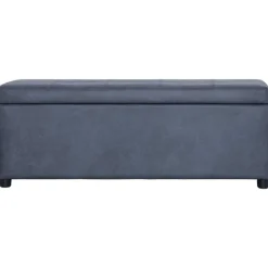 vidaXL Banco con espacio de almacenaje 116 cm piel ante sintética Gris New