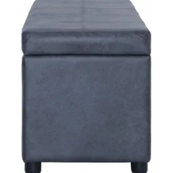 vidaXL Banco con espacio de almacenaje 116 cm piel ante sintética Gris New