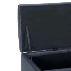 vidaXL Banco con espacio de almacenaje 116 cm piel ante sintética Gris New