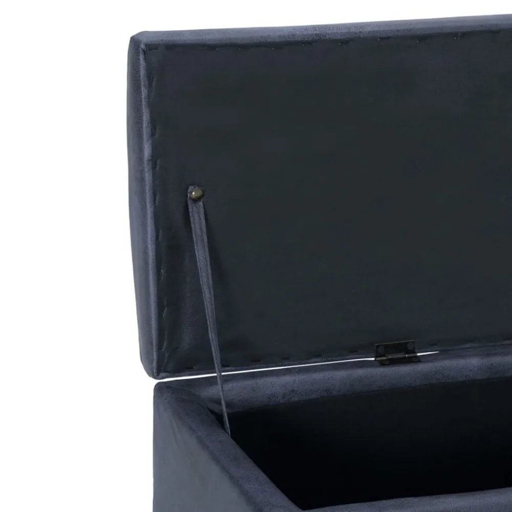 vidaXL Banco con espacio de almacenaje 116 cm piel ante sintética Gris New