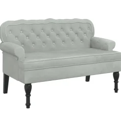 vidaXL Bancos-Banco con respaldo de terciopelo 119,5x64,5x75 cm