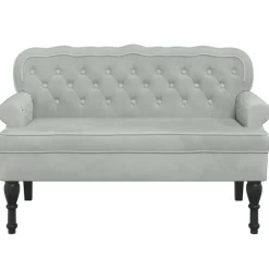 vidaXL Bancos-Banco con respaldo de terciopelo 119,5x64,5x75 cm