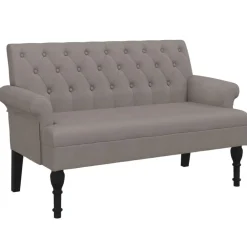 vidaXL Banco con respaldo tela gris taupe 120x62x75,5 cm Taupé Sale