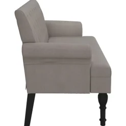 vidaXL Banco con respaldo tela gris taupe 120x62x75,5 cm Taupé Sale