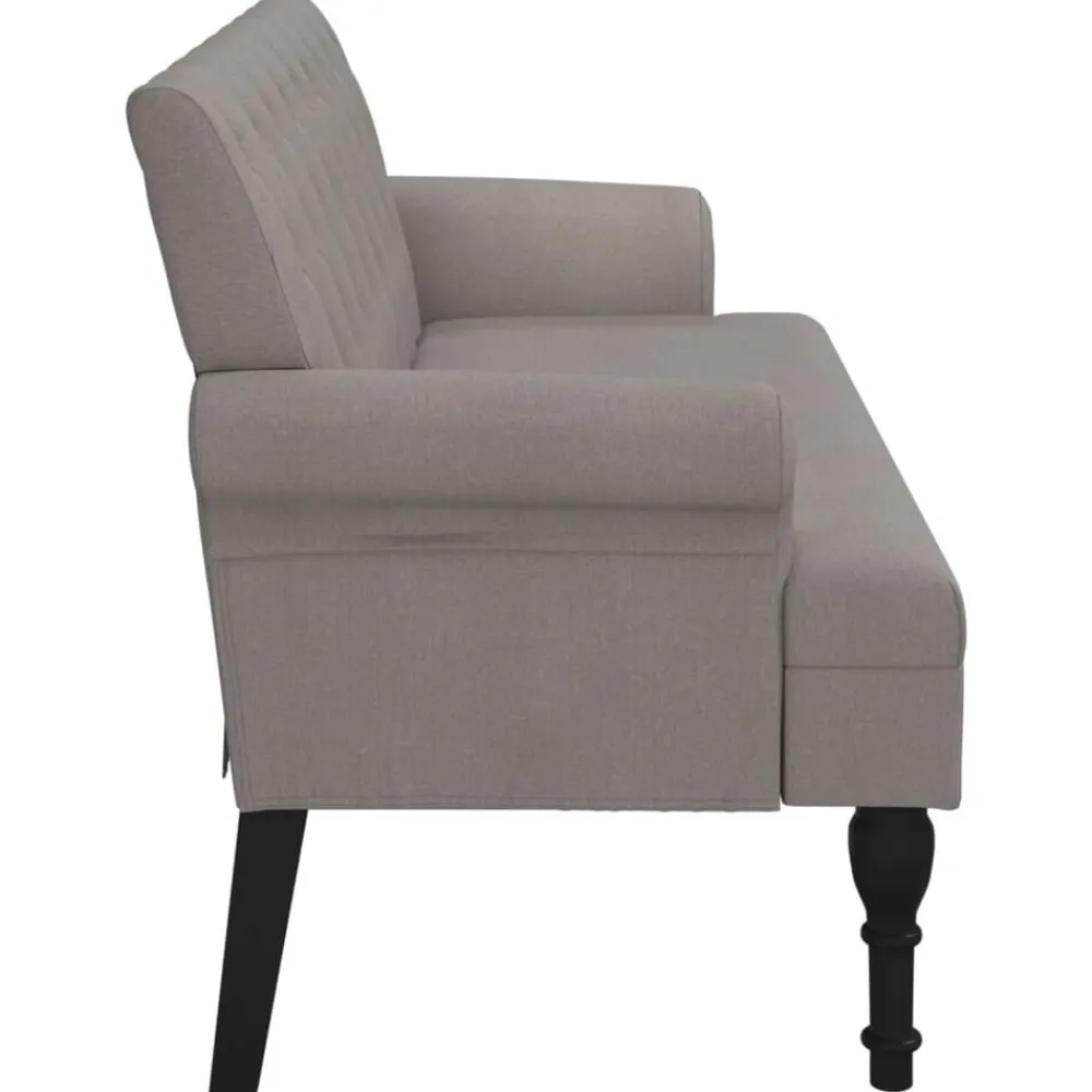 vidaXL Banco con respaldo tela gris taupe 120x62x75,5 cm Taupé Sale