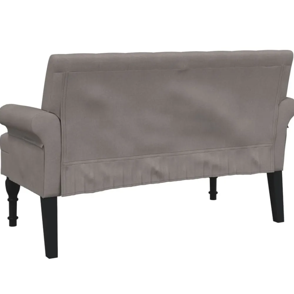 vidaXL Banco con respaldo tela gris taupe 120x62x75,5 cm Taupé Sale