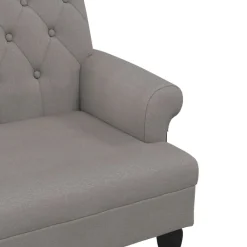 vidaXL Banco con respaldo tela gris taupe 120x62x75,5 cm Taupé Sale