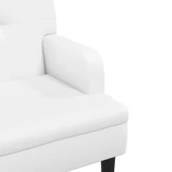 vidaXL Banco con respaldo cuero sintético 112x65,5x75 cm Blanco New