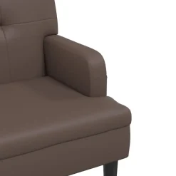 vidaXL Bancos-Banco con respaldo cuero sintético marrón 112x65,5x75 cm