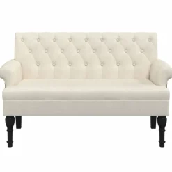 vidaXL Banco con respaldo 120x62x75,5 cm Lino Hot