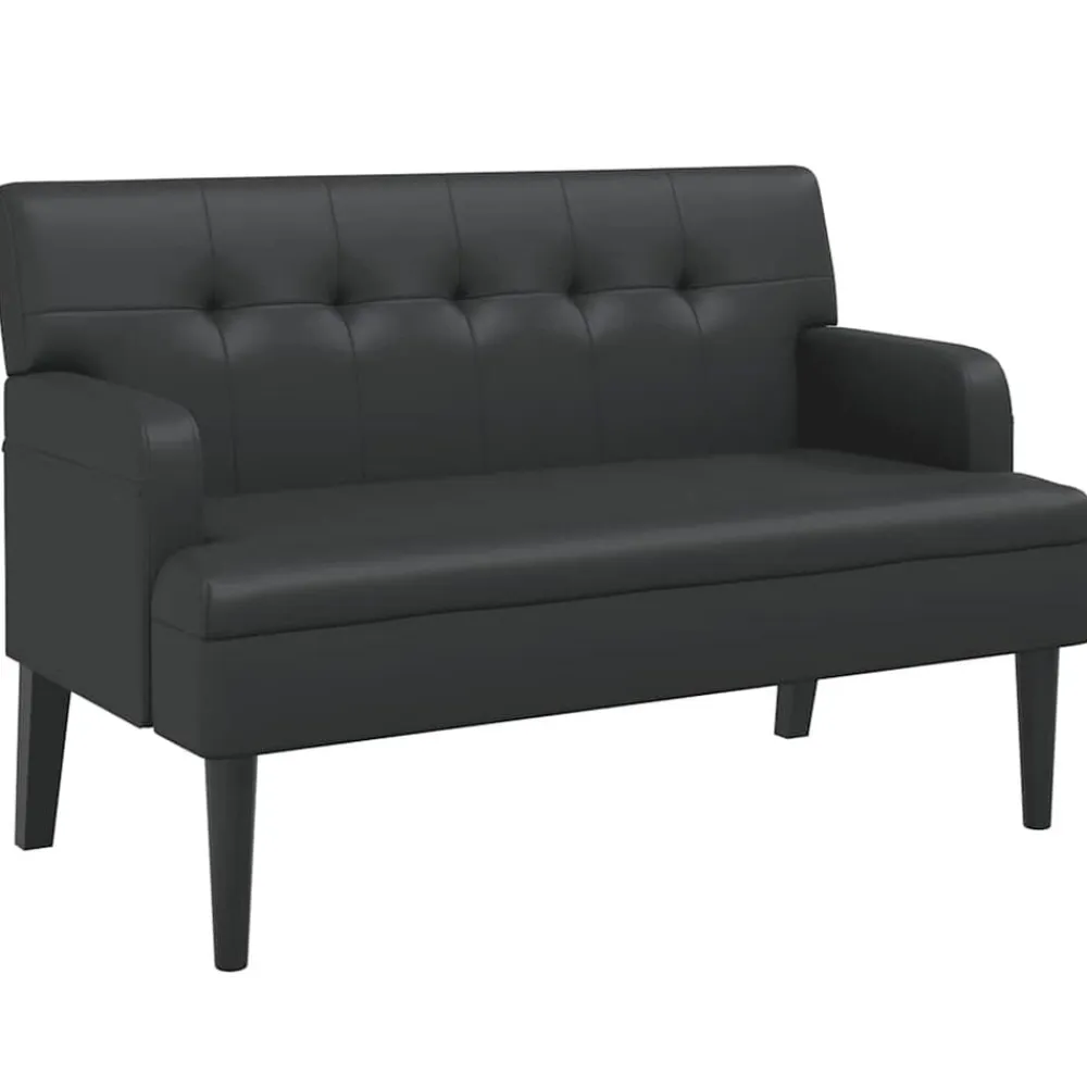 vidaXL Bancos-Banco con respaldo 112x65,5x75 cm Cuero sintético