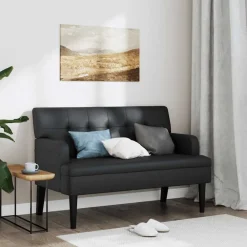 vidaXL Bancos-Banco con respaldo 112x65,5x75 cm Cuero sintético