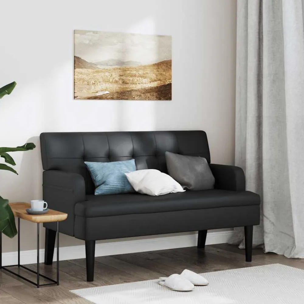 vidaXL Bancos-Banco con respaldo 112x65,5x75 cm Cuero sintético