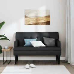 vidaXL Bancos-Banco con respaldo 112x65,5x75 cm Cuero sintético