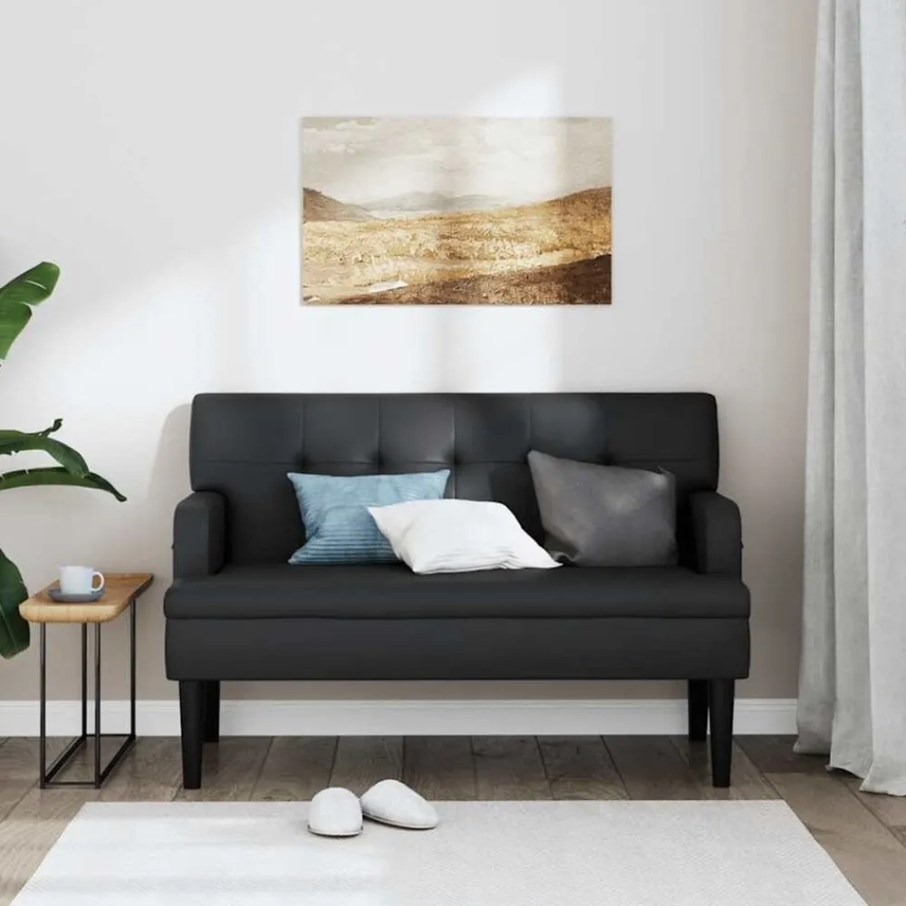 vidaXL Bancos-Banco con respaldo 112x65,5x75 cm Cuero sintético