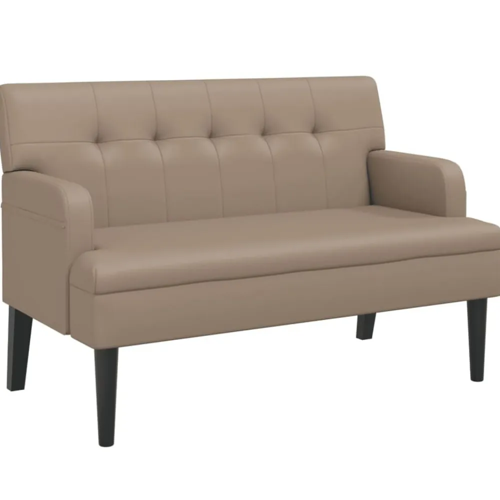 vidaXL Bancos-Banco con respaldo cuero sintético 112x65,5x75 cm