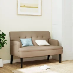 vidaXL Bancos-Banco con respaldo cuero sintético 112x65,5x75 cm