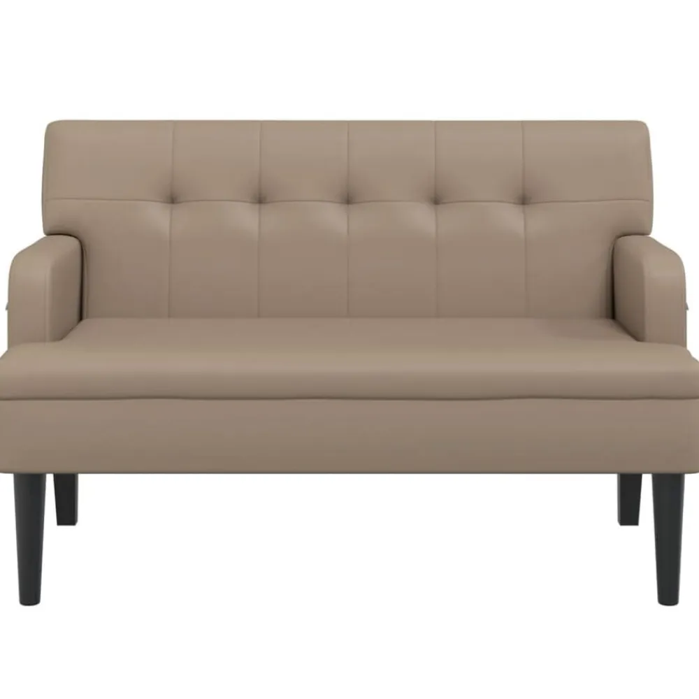 vidaXL Bancos-Banco con respaldo cuero sintético 112x65,5x75 cm