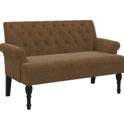 vidaXL Banco con respaldo ante sintético marrón 120x62x75,5 cm Marr&oacute;n Sale