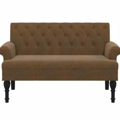 vidaXL Banco con respaldo ante sintético marrón 120x62x75,5 cm Marrón Sale