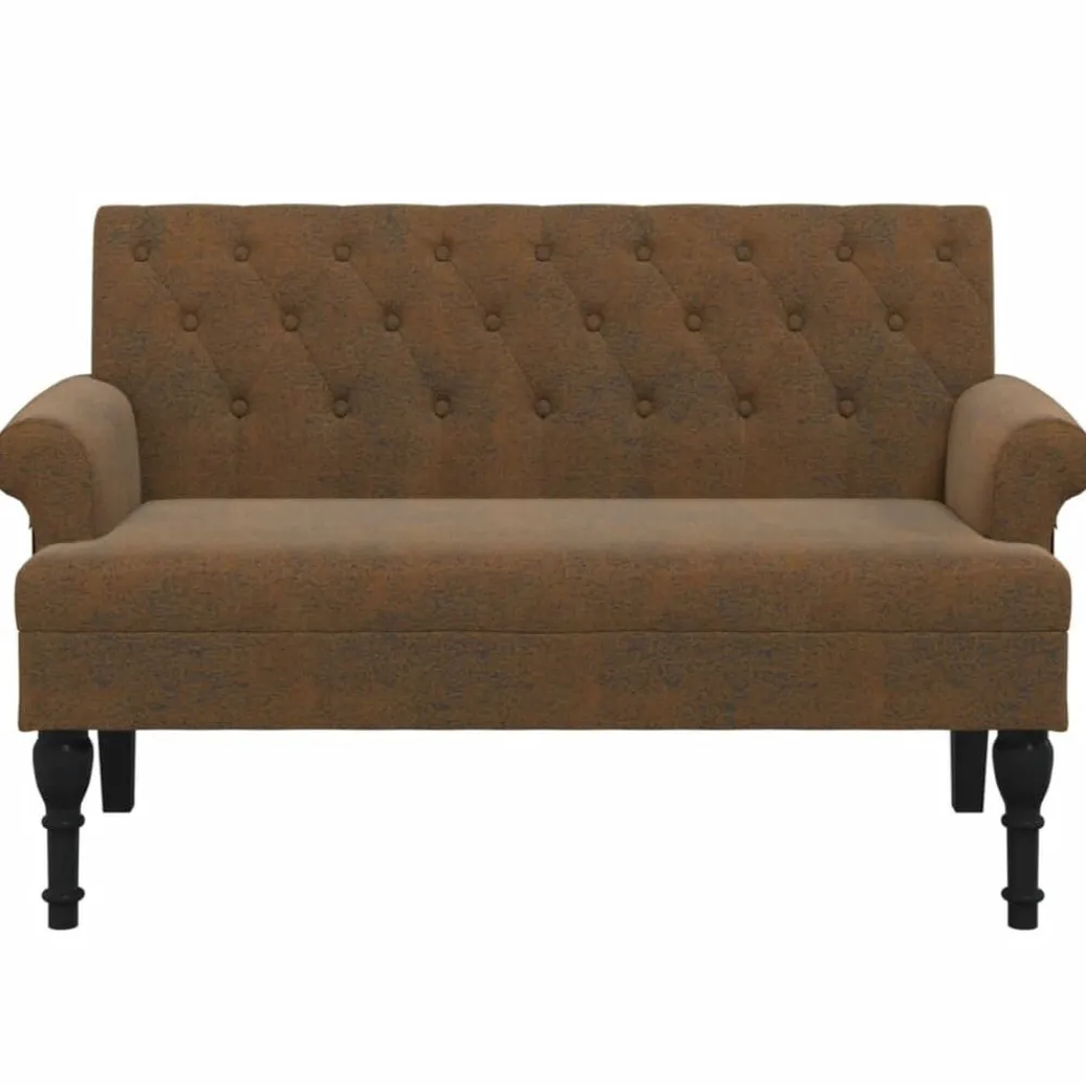vidaXL Banco con respaldo ante sintético marrón 120x62x75,5 cm Marrón Sale