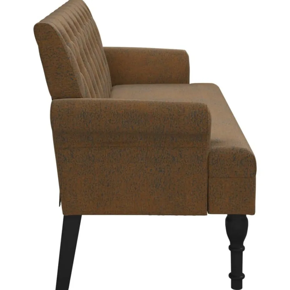 vidaXL Banco con respaldo ante sintético marrón 120x62x75,5 cm Marrón Sale