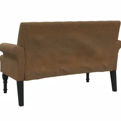 vidaXL Banco con respaldo ante sintético marrón 120x62x75,5 cm Marrón Sale