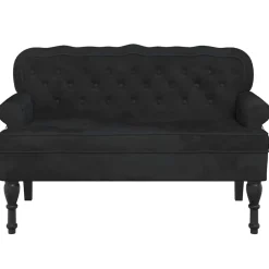 vidaXL Banco con respaldo Terciopelo 119,5x64,5x75 cm Negro Best
