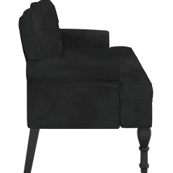 vidaXL Banco con respaldo Terciopelo 119,5x64,5x75 cm Negro Best