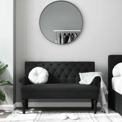 vidaXL Banco con respaldo de tela 120x62x75,5 cm Negro Sale