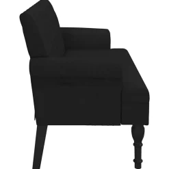 vidaXL Banco con respaldo de tela 120x62x75,5 cm Negro Sale
