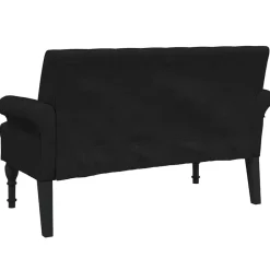 vidaXL Banco con respaldo de tela 120x62x75,5 cm Negro Sale