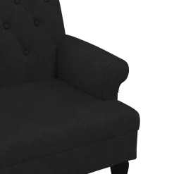vidaXL Banco con respaldo de tela 120x62x75,5 cm Negro Sale