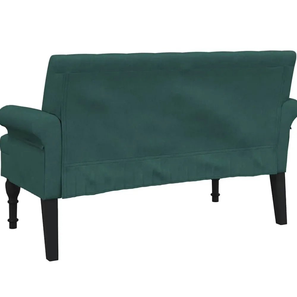 vidaXL Banco con respaldo tela 120x62x75,5 cm Verde oscuro Sale