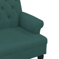 vidaXL Banco con respaldo tela 120x62x75,5 cm Verde oscuro Sale