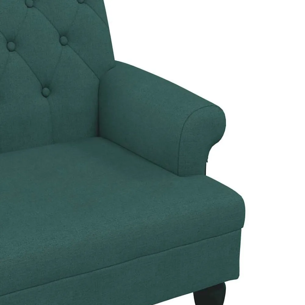vidaXL Banco con respaldo tela 120x62x75,5 cm Verde oscuro Sale