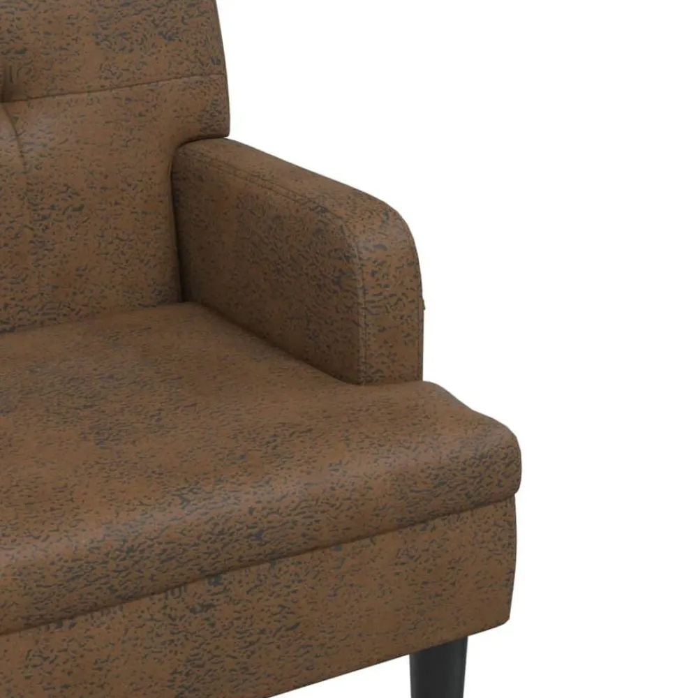 vidaXL Bancos-Banco con respaldo ante sintético marrón 112x65,5x75 cm