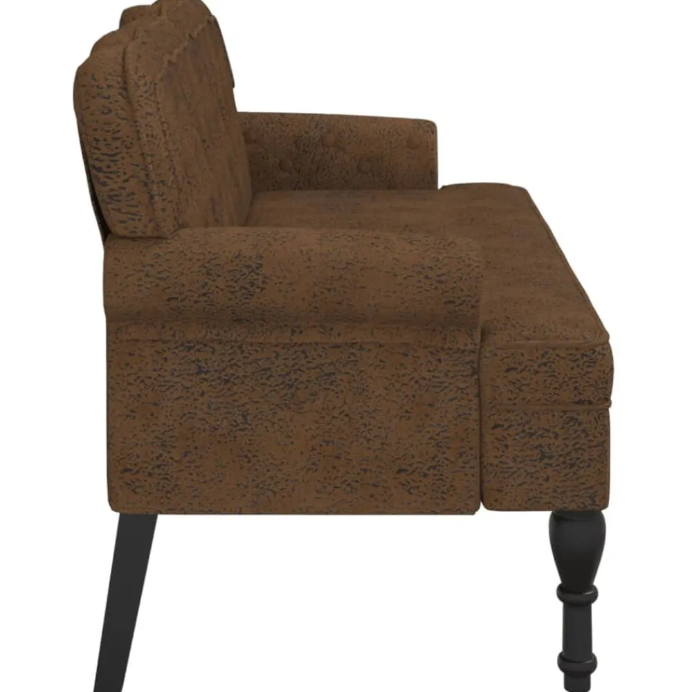 vidaXL Banco con respaldo ante sintético marrón 119,5x64,5x75 cm Marrón Clearance
