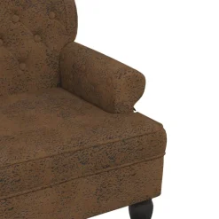 vidaXL Banco con respaldo ante sintético marrón 119,5x64,5x75 cm Marrón Clearance