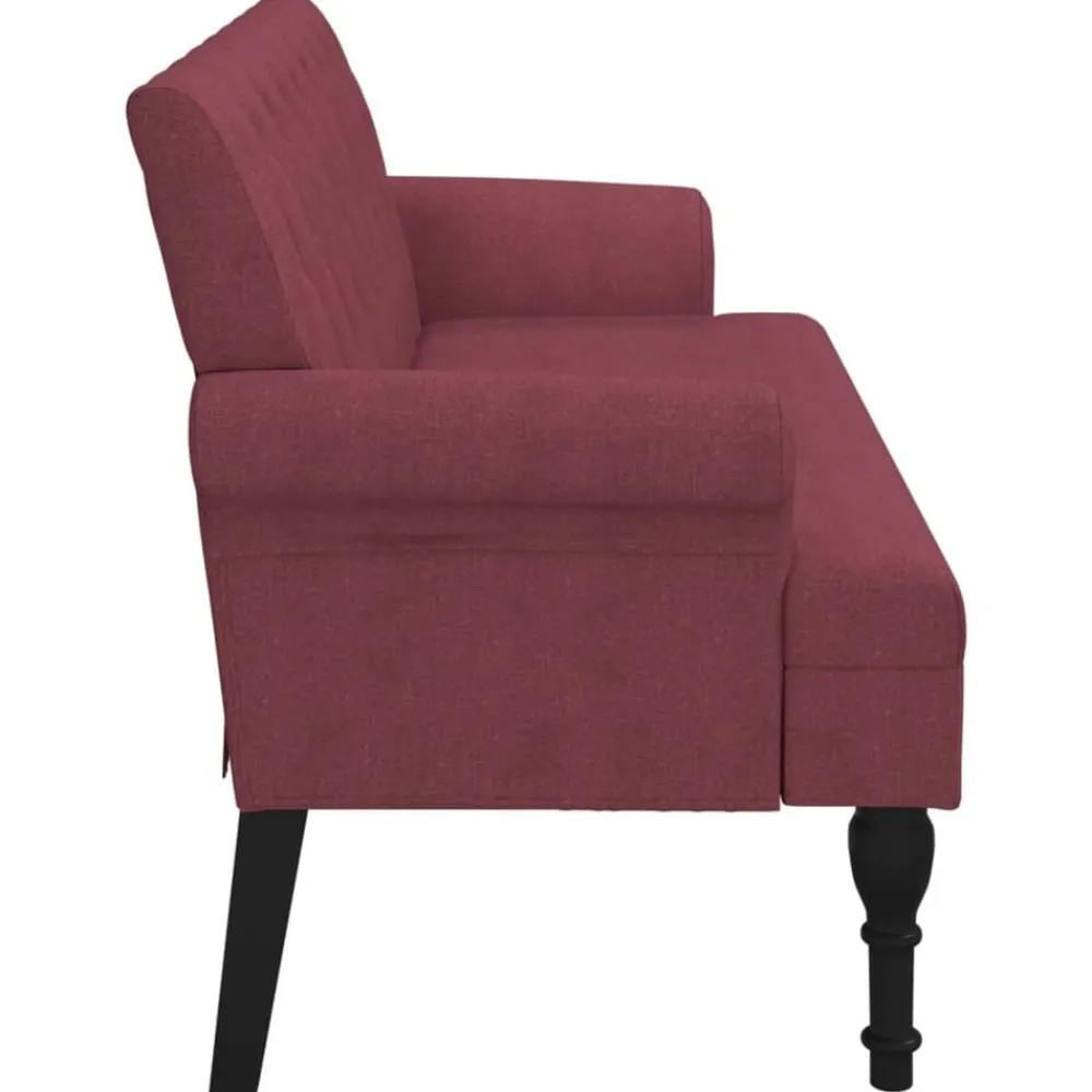 vidaXL Bancos-Banco con respaldo tela rojo tinto 120x62x75,5 cm