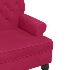 vidaXL Banco con respaldo terciopelo rojo tinto 119,5x64,5x75 cm Rojo vino tinto New
