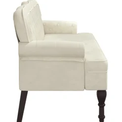 vidaXL Bancos-Banco con respaldo terciopelo color 119,5x64,5x75 cm