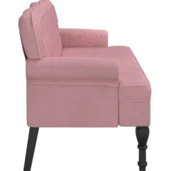 vidaXL Banco con respaldo terciopelo 119,5x64,5x75 cm Rosa