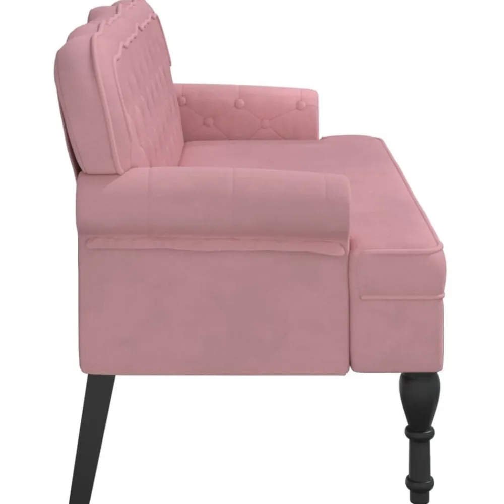 vidaXL Banco con respaldo terciopelo 119,5x64,5x75 cm Rosa