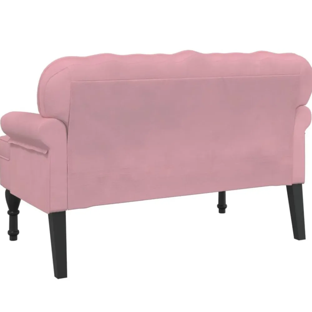 vidaXL Banco con respaldo terciopelo 119,5x64,5x75 cm Rosa