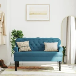 vidaXL Bancos-Banco con respaldo terciopelo 119,5x64,5x75 cm