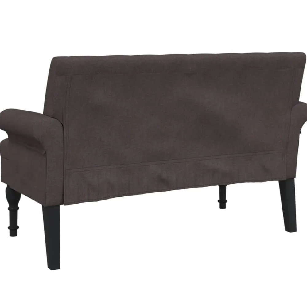 vidaXL Bancos-Banco con respaldo tela marrón oscuro 120x62x75,5 cm